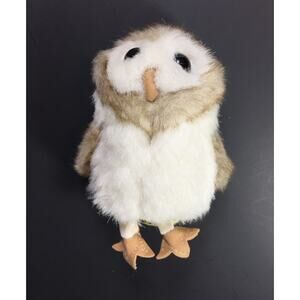 Mini Barn Owl Finger Puppet - Tan and Off White by Folkmanis - 4" Tall - vn